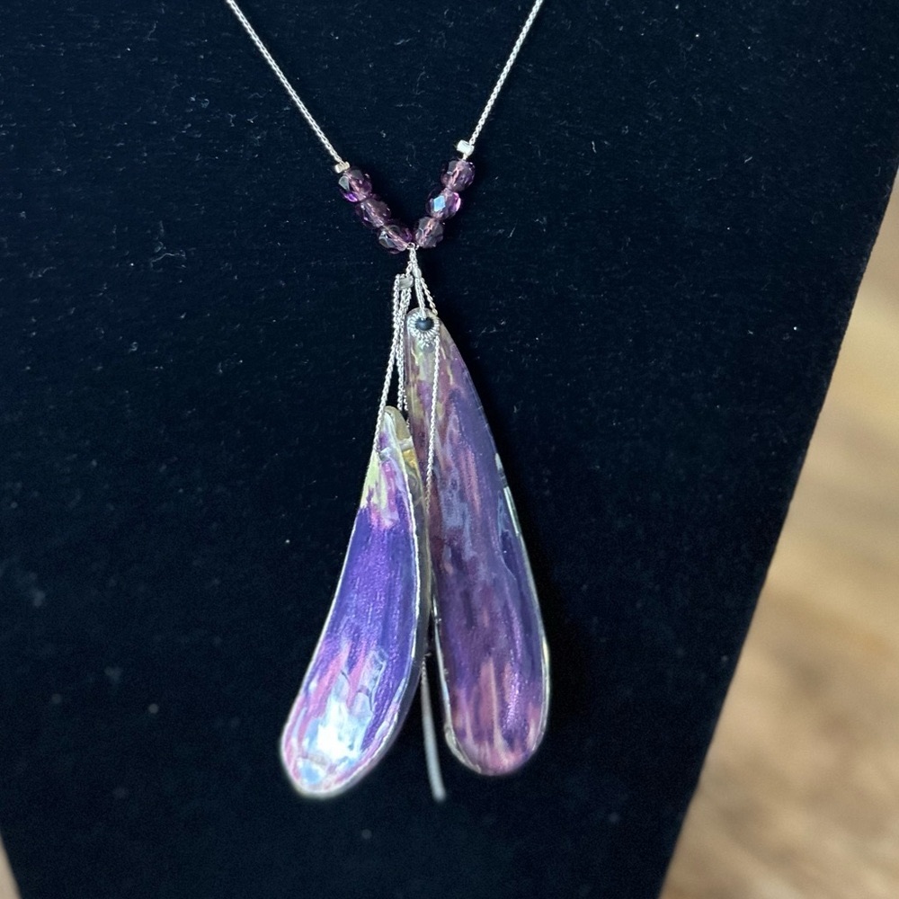 Lalo Purple and Silver Teardrop Necklace